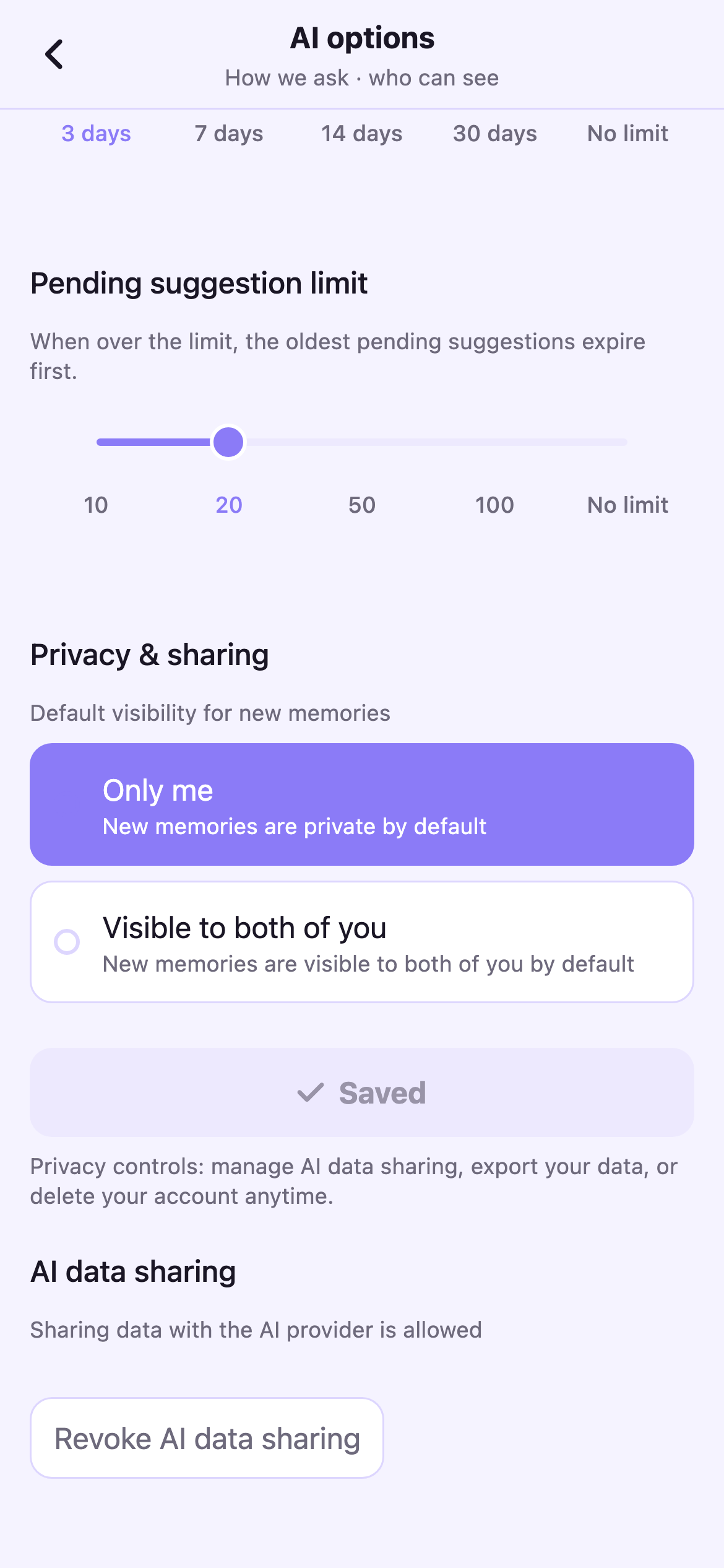 AI service permission options